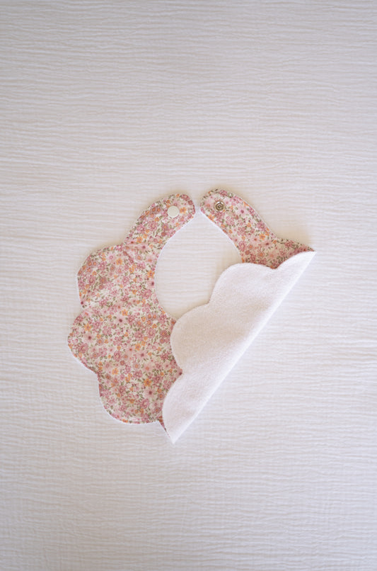 Pink Flowers Organic Cotton Baby Bib