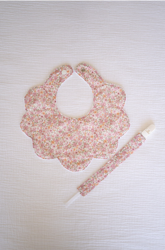 Pink Flowers Organic Cotton Pacifier Holder