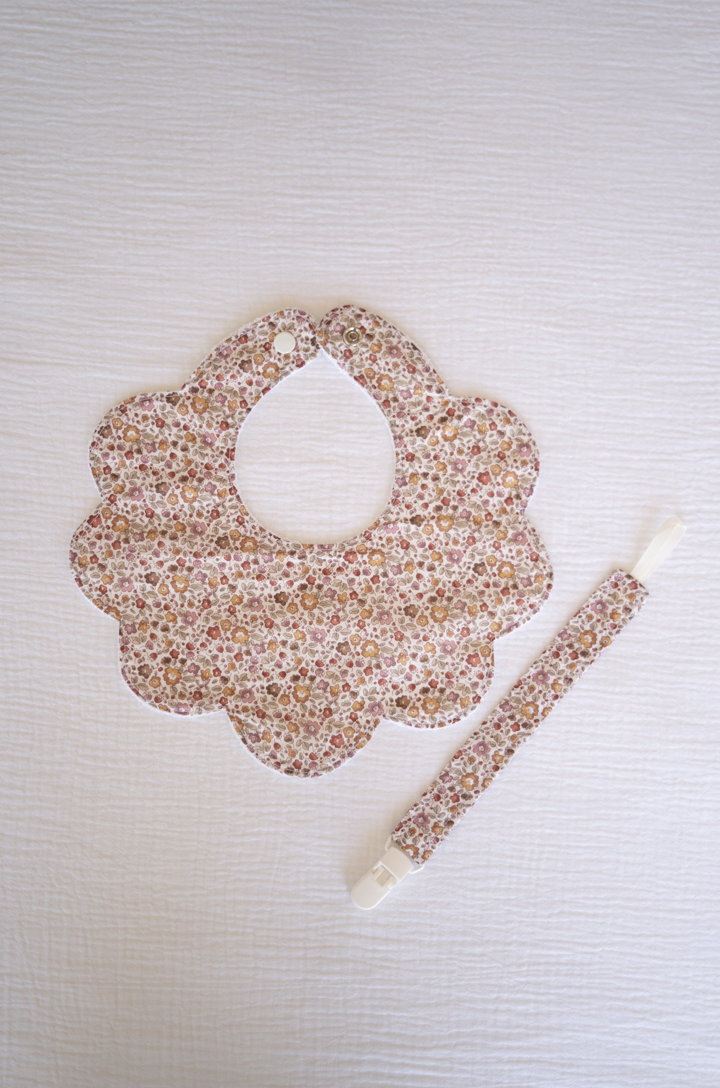 Fall Flowers Organic Cotton Baby Bib