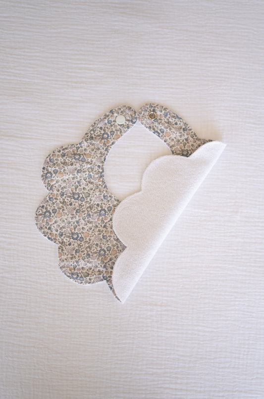 Blue Flowers Organic Cotton Baby Bib