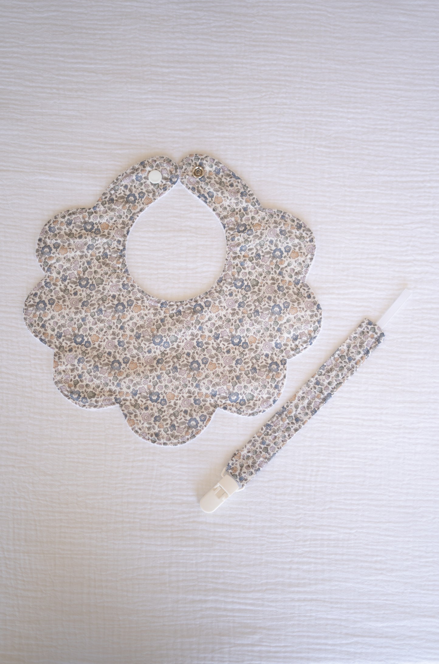 Blue Flowers Organic Cotton Baby Bib