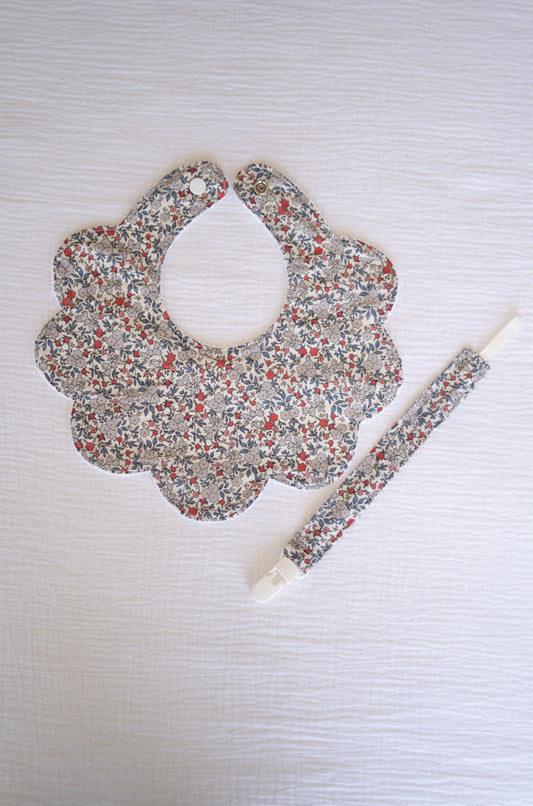 Grey Flowers Organic Cotton Pacifier Holder