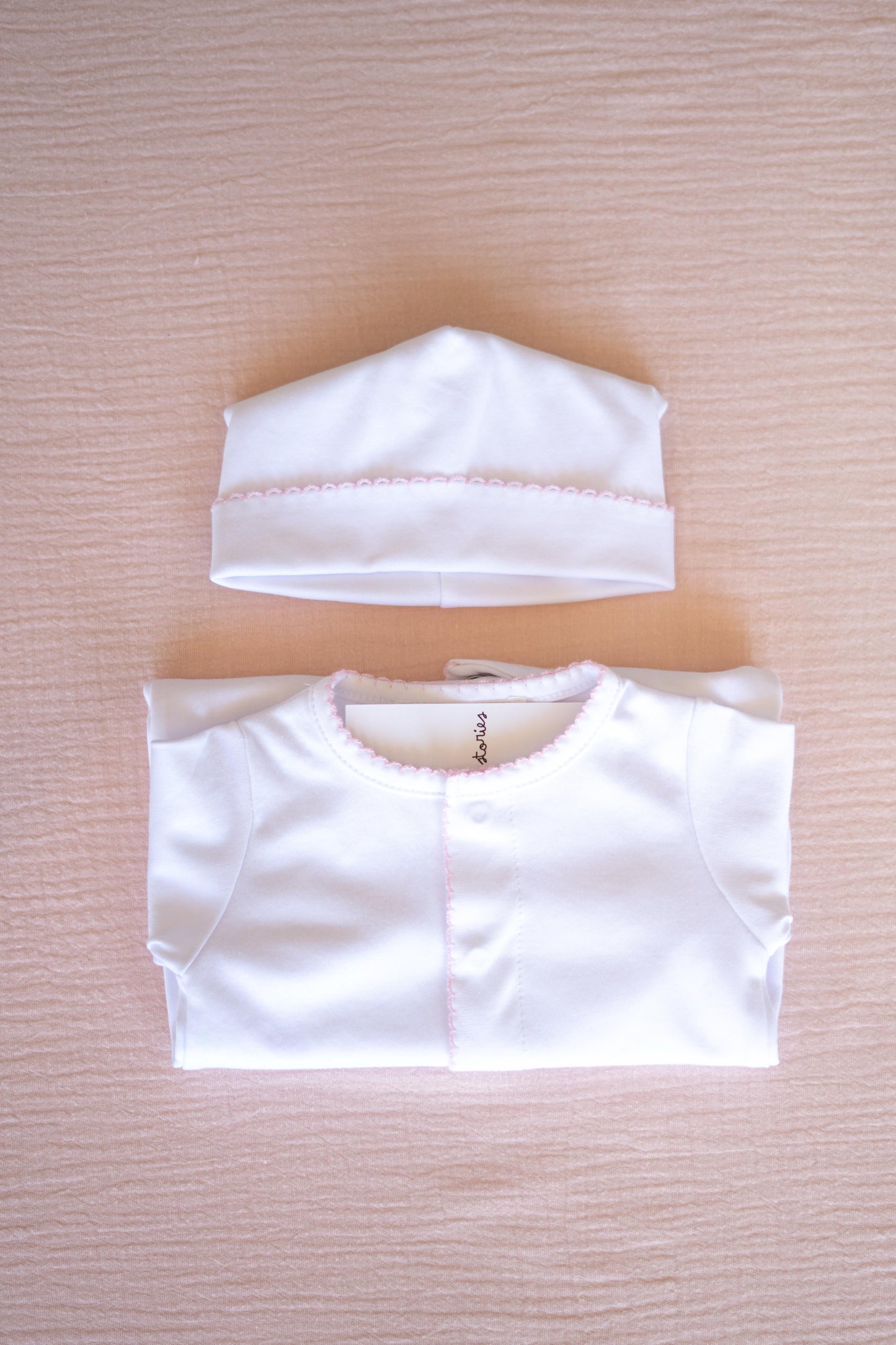 Premium Pima Cotton Pink Babyrow & Hat: Preemie