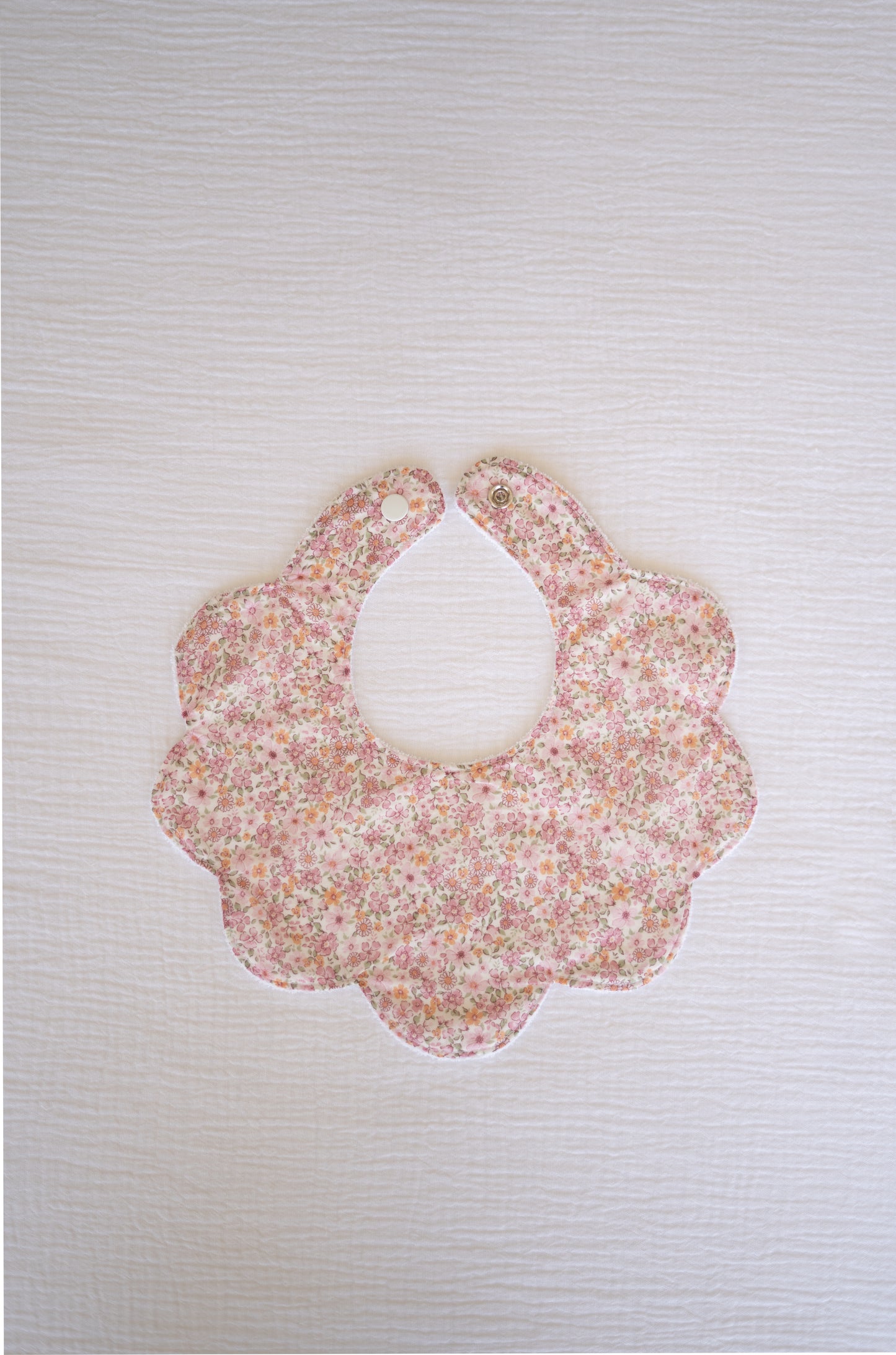 Pink Flowers Organic Cotton Baby Bib