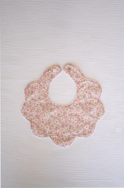Pink Flowers Organic Cotton Baby Bib