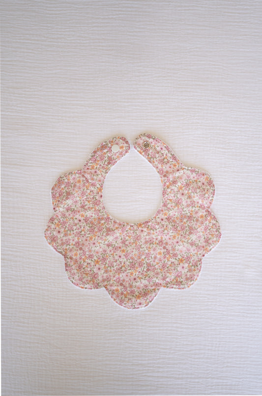 Pink Flowers Organic Cotton Baby Bib