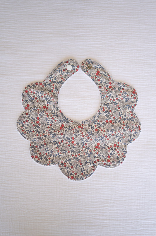 Grey Flowers Organic Cotton Baby Bib