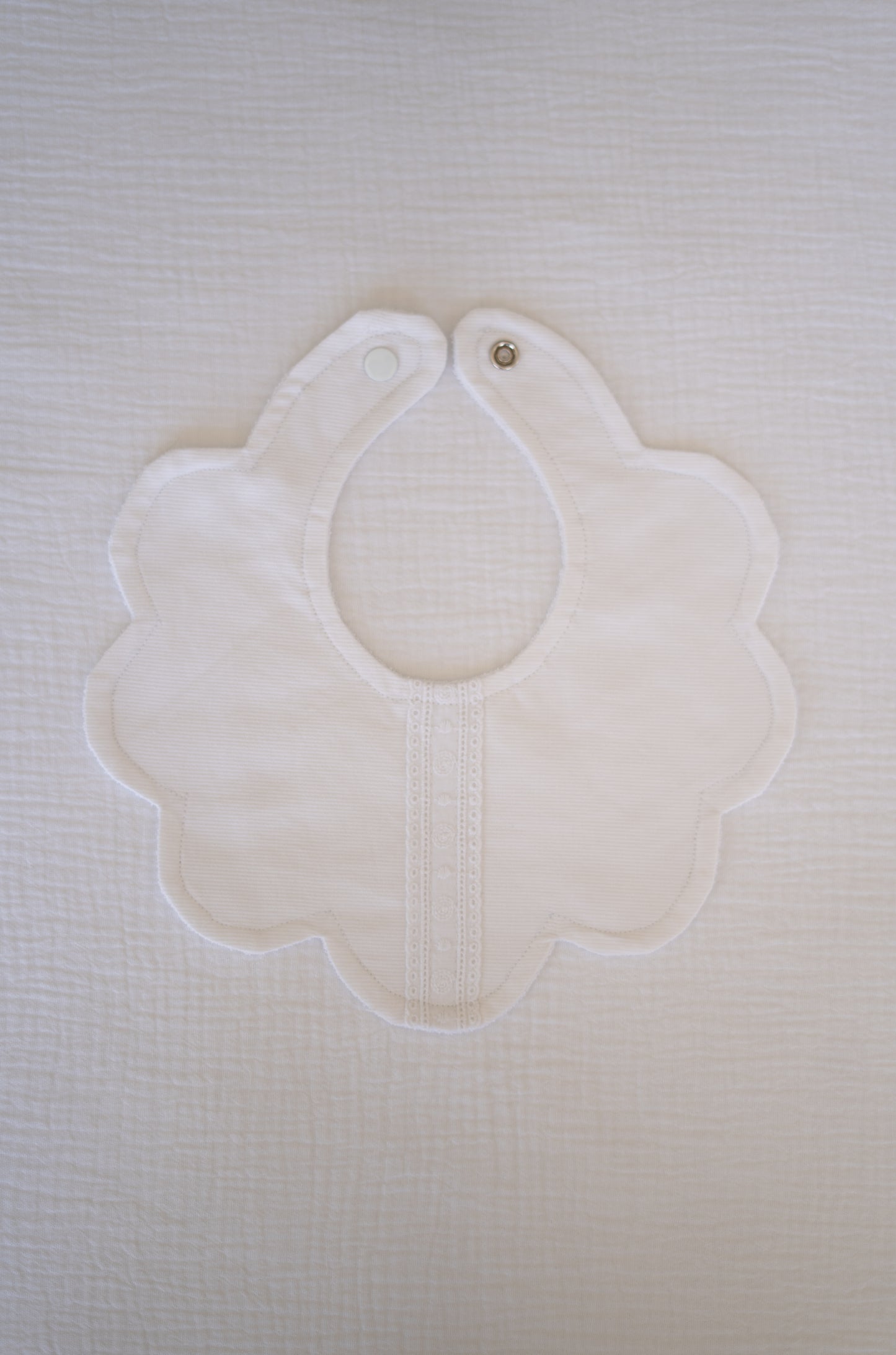 White Broiderie Baby Bib