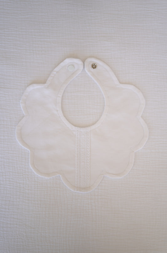 White Broiderie Baby Bib