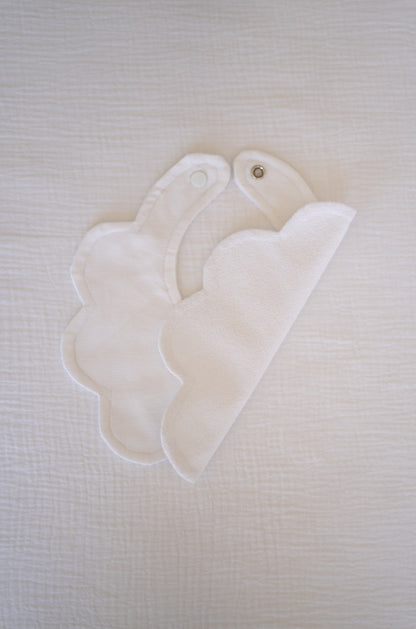 White Broiderie Baby Bib