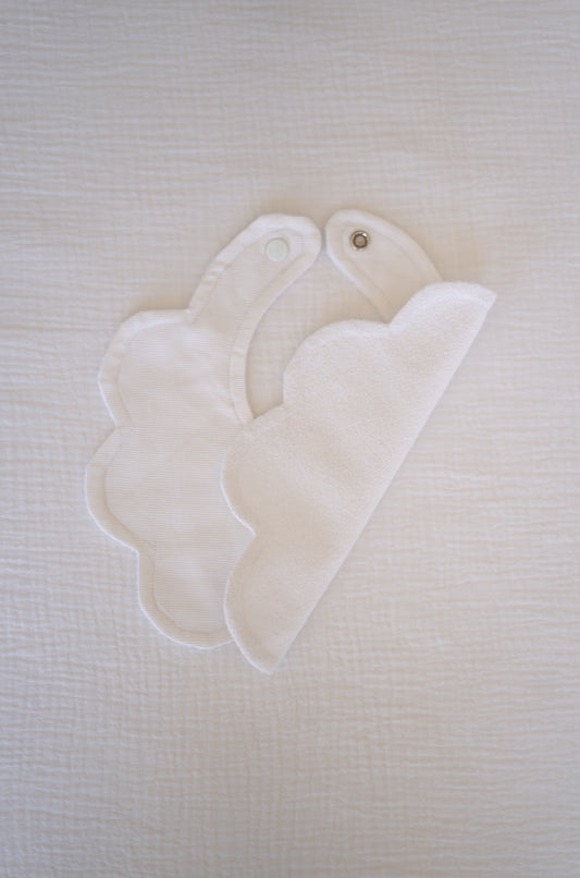 White Broiderie Baby Bib