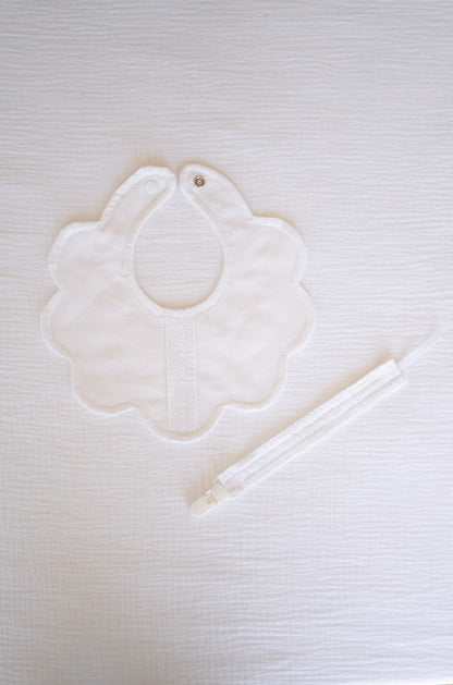 White Broderie Pacifier Holder