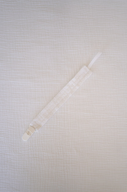 White Broderie Pacifier Holder