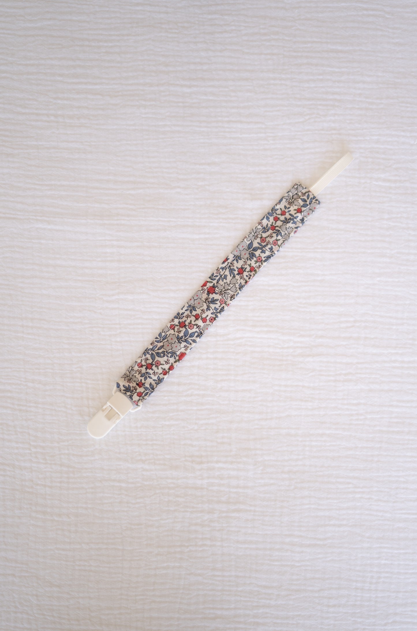 Grey Flowers Organic Cotton Pacifier Holder