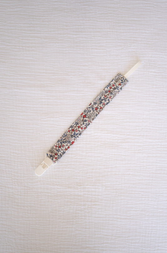 Grey Flowers Organic Cotton Pacifier Holder