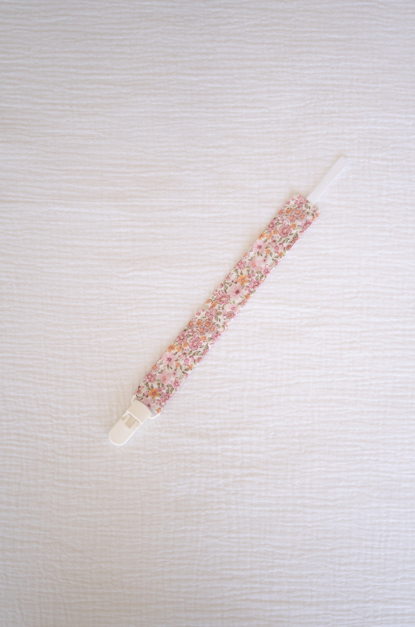 Pink Flowers Organic Cotton Pacifier Holder