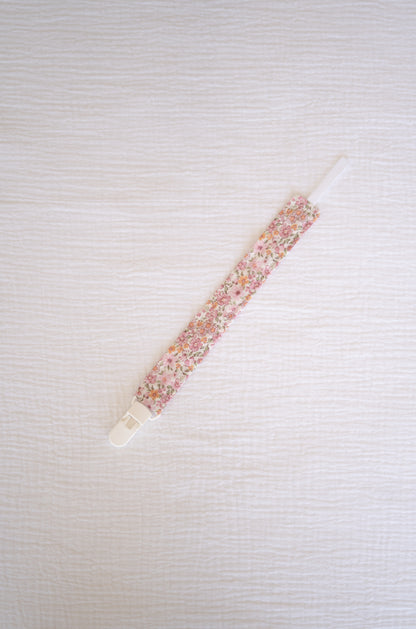 Pink Flowers Organic Cotton Pacifier Holder