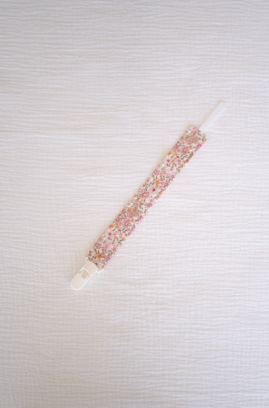 Pink Flowers Organic Cotton Pacifier Holder